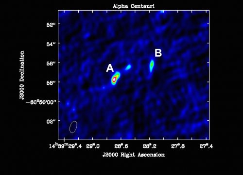 Detection of Alpha Centauri at radio wavelengths: chromospheric emission and search for star-planet interaction